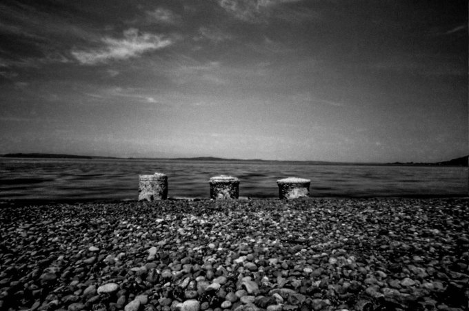 One of my first "test" shots with my pinhole camera, the shoots with 120 film. Shot with expired film (exp. 2006), I used Ilford 125 b&w film. The exposure was for only 3 seconds, maybe could of added a second or two of exposure.